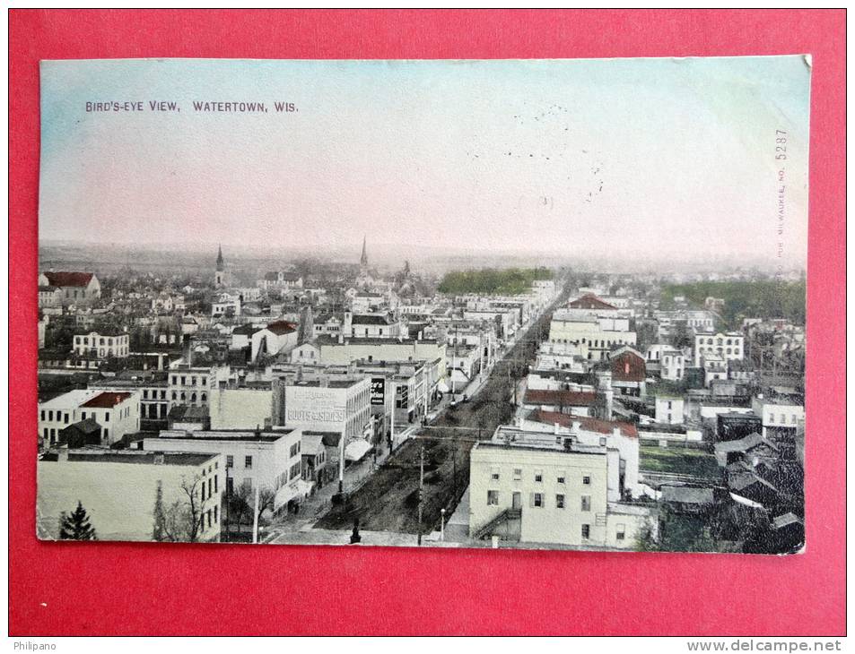 Watertown WI  Birds Eye View  1910 Cancel    Ref  520 - Otros & Sin Clasificación