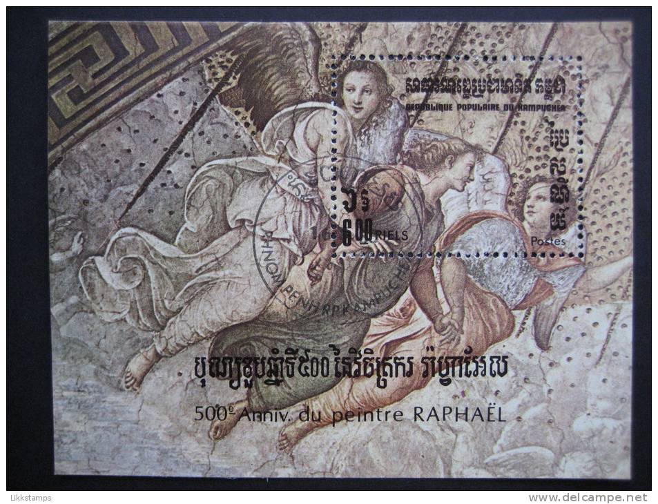 KAMPUCHEA  1983   500th  ANNIVERSARY  OF  THE  BIRTH  OF  RAPHAEL  MINIATURE SHEET - Kampuchea