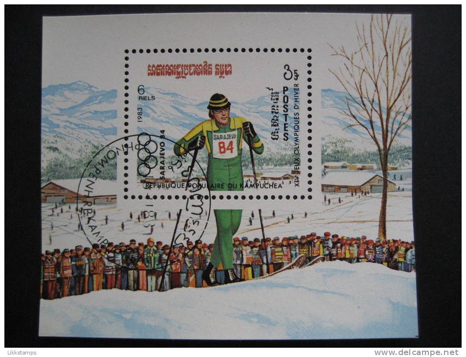 KAMPUCHEA  1983   "SARAJEVO  '84"  WINTER  OLYMPICS   MINIATURE SHEET - Kampuchea