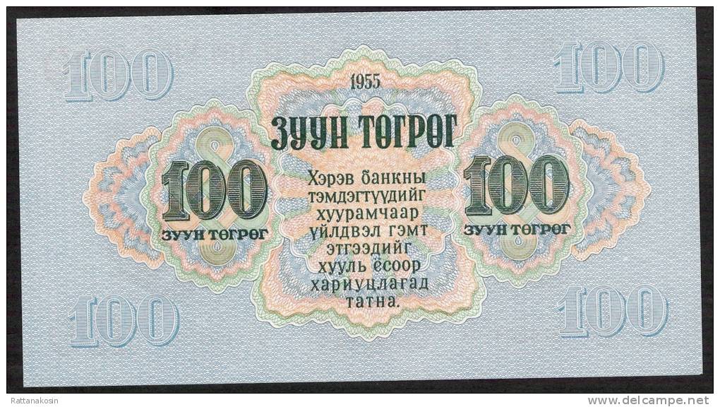 MONGOLIA  P34   100  TUGRIK   1955   UNC. - Mongolia