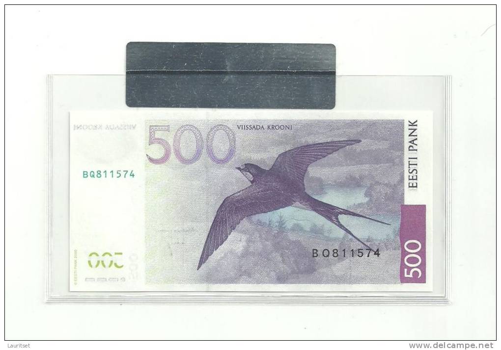 Estland Estonia Estonie  500 Krooni 2000 Banknote UNC In Official Bank Holder Of  Estonian Bank - Estland