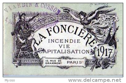 Calendrier Carnet 1917, Format 10, 5x 6,5 La Fonciere , Viardin Et Cosson Assurances - Petit Format : 1901-20