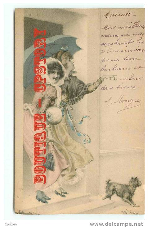 WICHERA - Jeune Fille Elegante Avec Un Parapluie - Femme - Edit M. M. Vienne Précurseur Voyagée 1903 - Dos Scané - Wichera