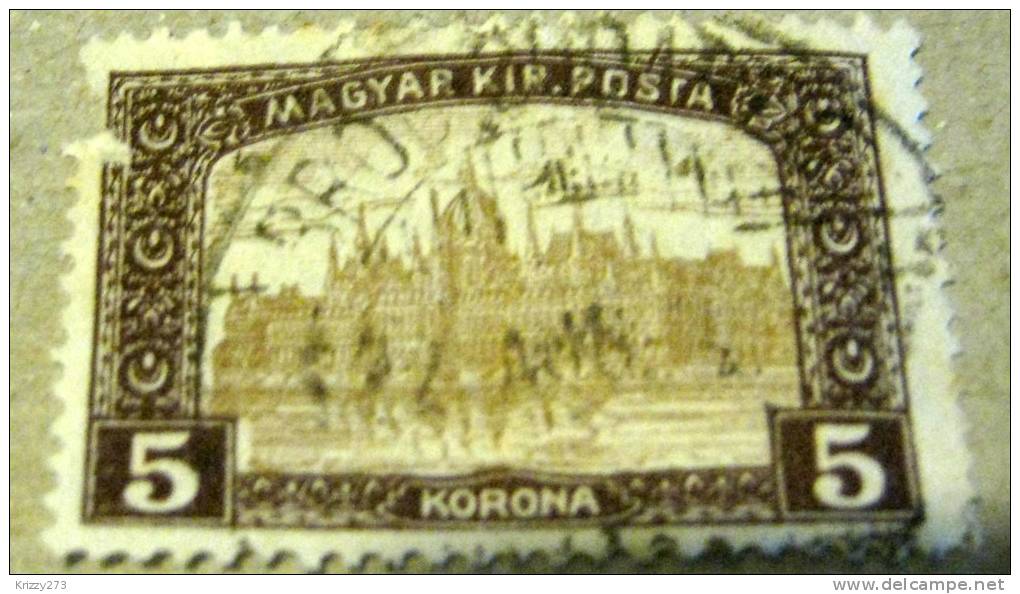 Hungary 1916 Parliament Buildings Budapest 5k - Used - Gebraucht