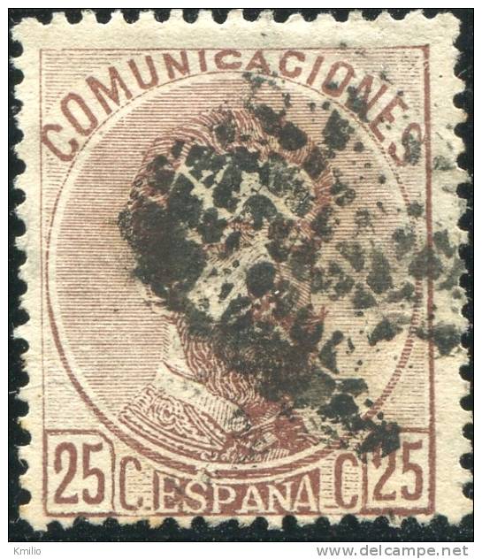 Ed 124 Usado, Amadeo 25 Cts Castaño - Used Stamps