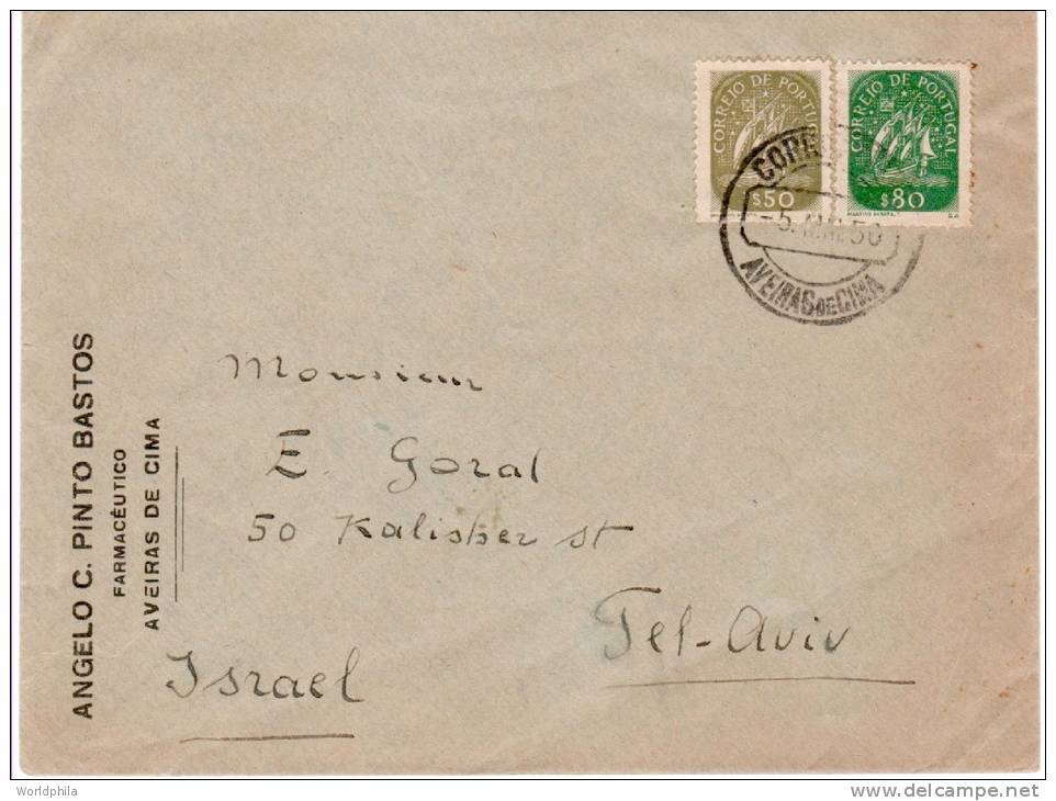 Portugal Mailed Pharmaceutical Preprinted Cover To Israel 1950 - Covers & Documents