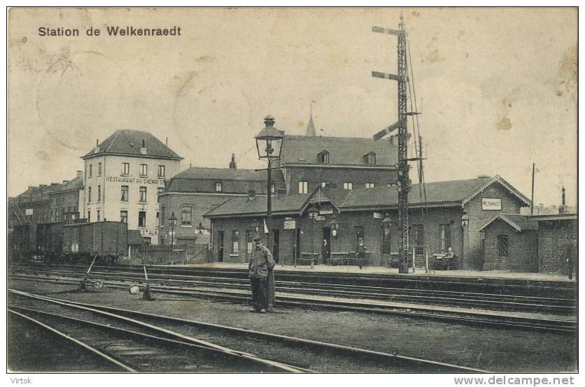 Welkenraedt   :  Station  ( Ecrit 1909 Avec Timbre )  (  La Gare ) - Welkenraedt