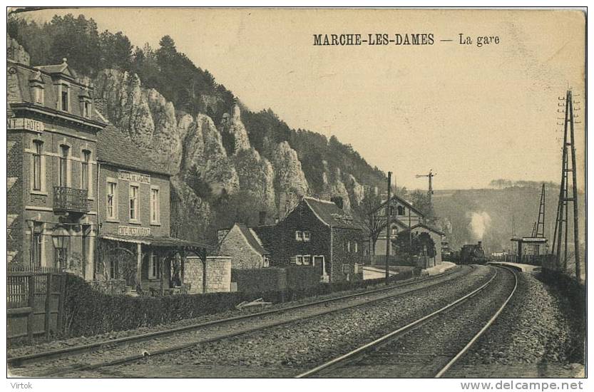 Marche-les-dames  :  La Gare  ( Ecrit  Avec Timbres   )   Train A Vapeur -  Stoom Trein - Ottignies-Louvain-la-Neuve