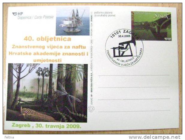 2009 CROATIA POSTAL CARD OIL PETROCHEMISTRY - Aardolie