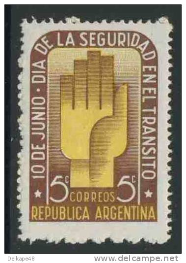 Argentina 1948 Mi 551 ** "STOP" Signal - Safety First Campaign / Haltsignal - Tag Der Verkehrssicherheit - Unfälle Und Verkehrssicherheit