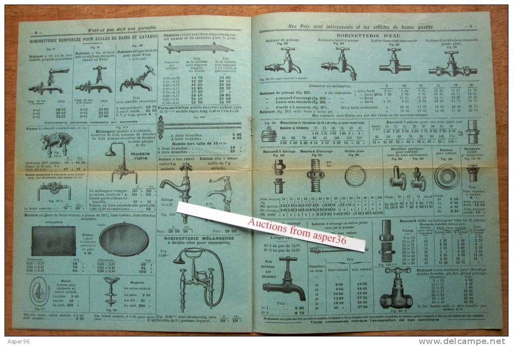 Catalogue "Plomberie, Ets Henri Parion, Rue D'Armaillé, Paris (17) 1933 - Collections