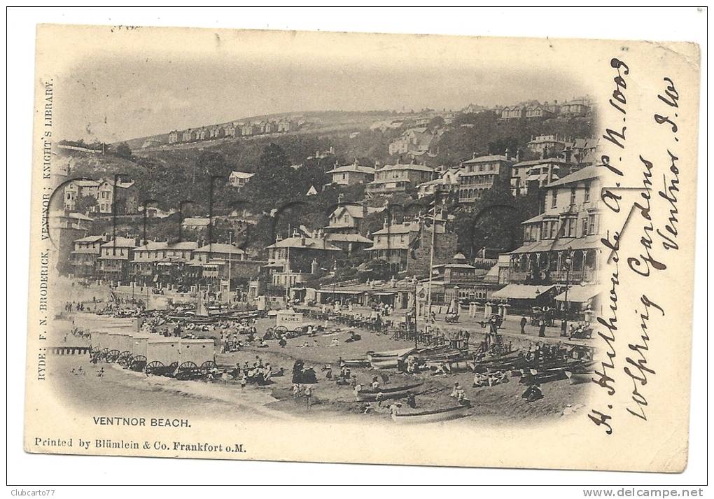 Ventnor (Royaume-Uni, Isle Of Wight) : Looking Of The Beach In 1901 (lively). - Ventnor