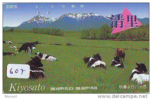 Télécarte JAPON * VACHE (607) COW * KOE * BULL * PHONECARD JAPAN * TELEFONKARTE * VACA * TAURUS * - Kühe