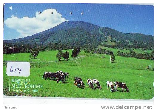 Télécarte JAPON * VACHE (614) COW * KOE * BULL * PHONECARD JAPAN * TELEFONKARTE * VACA * TAURUS * - Cows