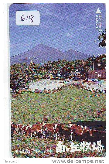 Télécarte JAPON * VACHE (618) COW * KOE * BULL * PHONECARD JAPAN * TELEFONKARTE * VACA * TAURUS * - Koeien