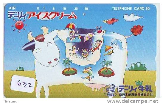 Télécarte JAPON * VACHE (632) COW * KOE * BULL * PHONECARD JAPAN * TELEFONKARTE * VACA * TAURUS * - Cows