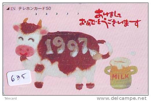 Télécarte JAPON * VACHE (635) COW * KOE * BULL * PHONECARD JAPAN * TELEFONKARTE * VACA * TAURUS * - Cows