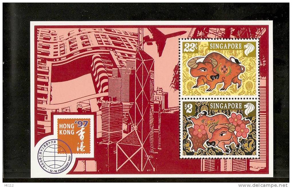 SINGAPORE  1997 Zodiac Series - Ox  ( Hong Kong ´ 97 )  S/S    / MNH (**)... - Chinese New Year