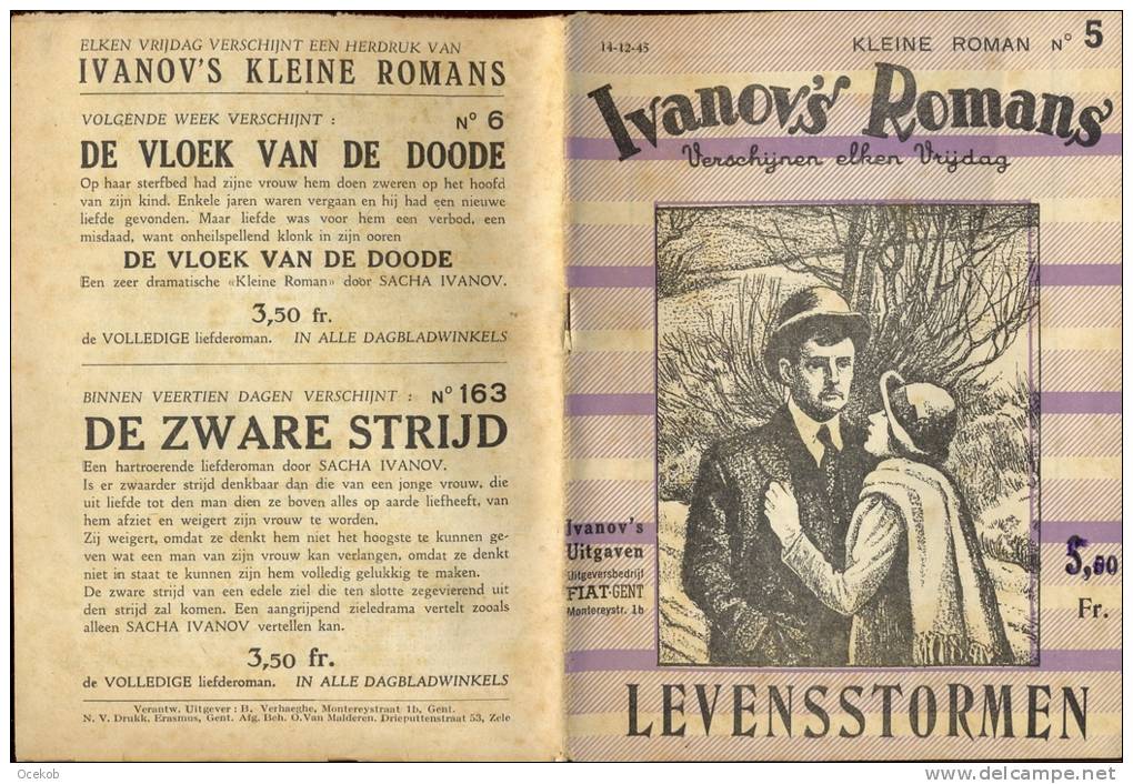 Ivanov' S Romans - Levensstormen - Sacha Ivanov - Uitgave FIAT Gent - 1945 - Other & Unclassified