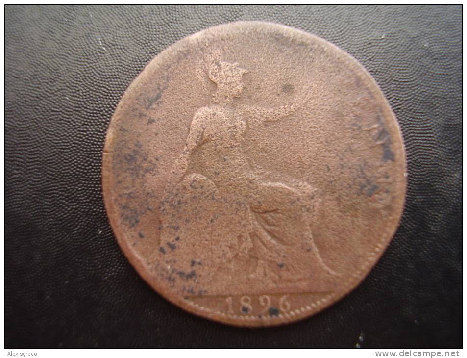 Great Britain 1896 QUEEN VICTORIA  ONE PENNY  USED  VERY WORN CONDITION. - Other & Unclassified