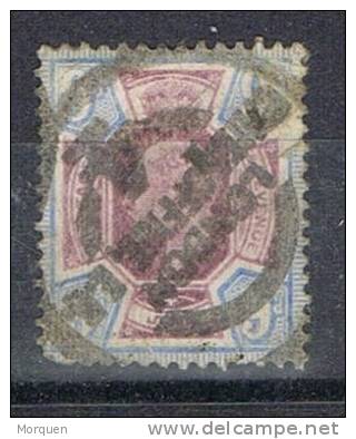 Sello 9 P Azul Gran Bretaña 1902, LONDON, Yvert Num 115 º - Usati