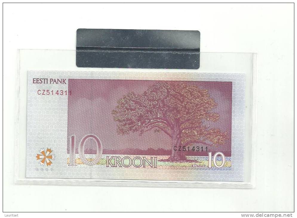 Estland Estonia Estonie  10 Krooni 2007 Banknote UNC In Official Bank Holder Of  Estonian Bank - Estonia