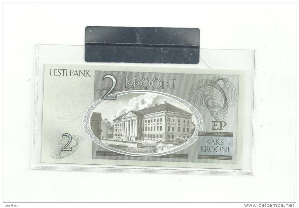 Estland Estonia Estonie 2 Krooni 2007 Banknote UNC In Official Bank Holder Of  Estonian Bank - Estonie