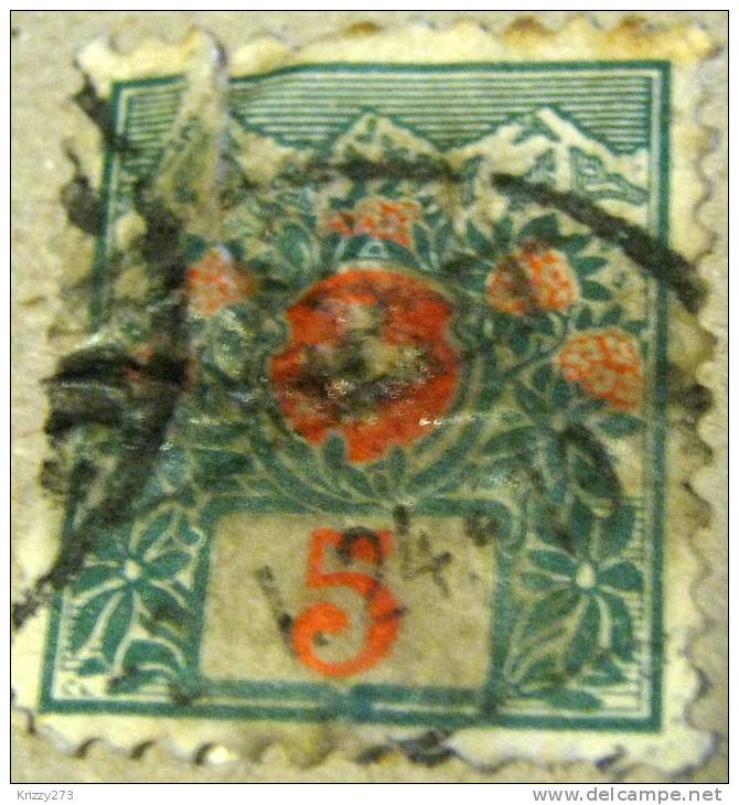 Switzerland 1910 Postage Due 5c - Used - Portomarken
