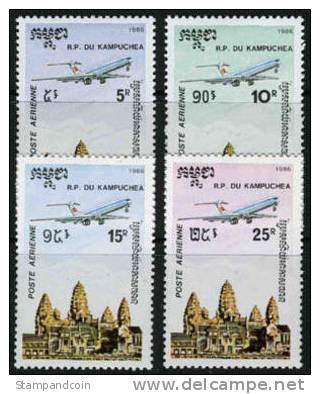 Kampuchea C59-62 Mint Never Hinged Airmail Set From 1986 - Kampuchea