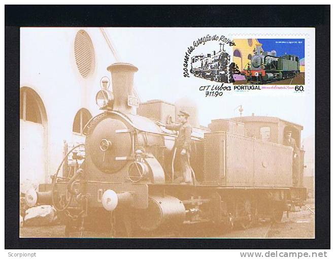 Sp1991 PORTUGAL  Rossio Lisboa Railway Station Chemin De Fer Trains Machines Transports Maximum Card Cartes-maximum - Trains