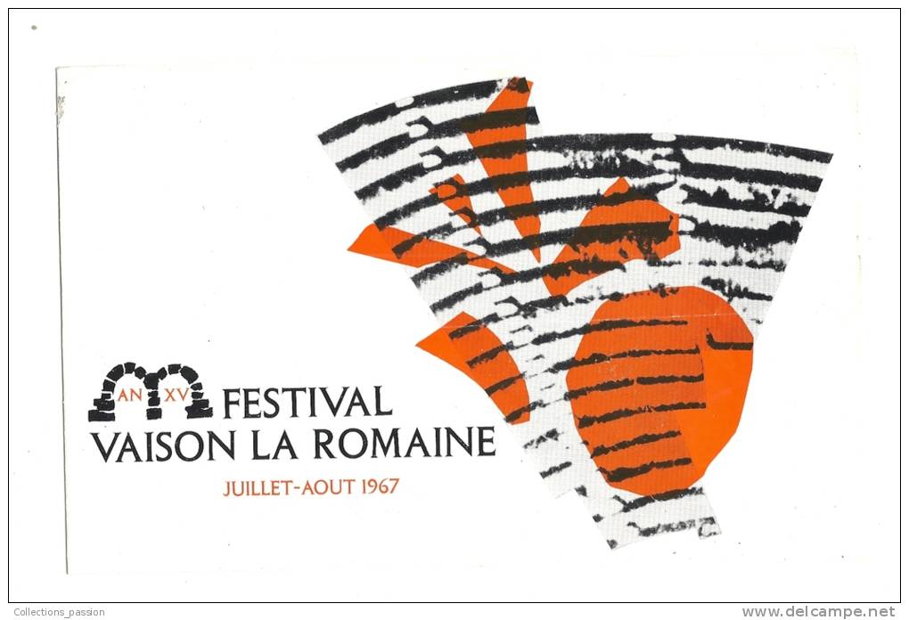 Programme, "An XV - Festival Vaison-la-Romaine" - Juillet-Aout 1967 - Programma's