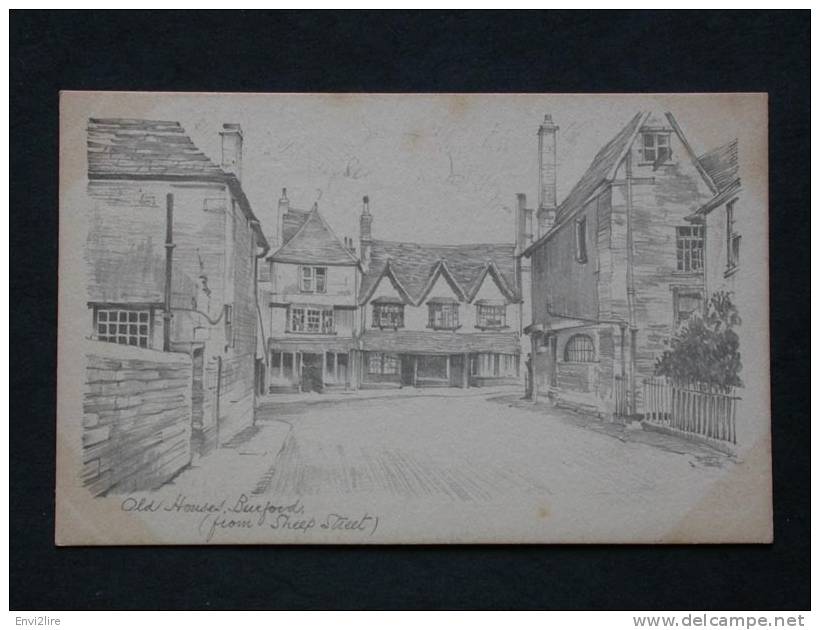 Ref1711 CPA Dessins Old Houses Burford (from Cheep Street) - Angleterre - Geo, Packer & Son, Pencil Sketch Reproduction. - Other & Unclassified