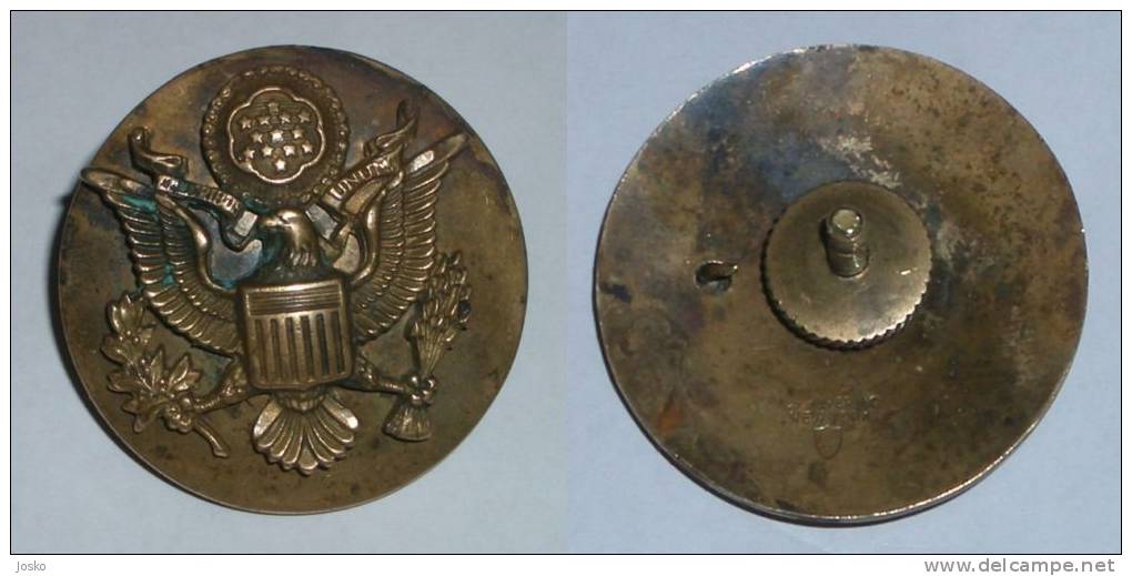 E PLURIBUS UNUM ( US Army ) - Vintage Brass Insignia * N.S. MEYER INC New York ( USA ) * Military Militaire Militaria - Other & Unclassified