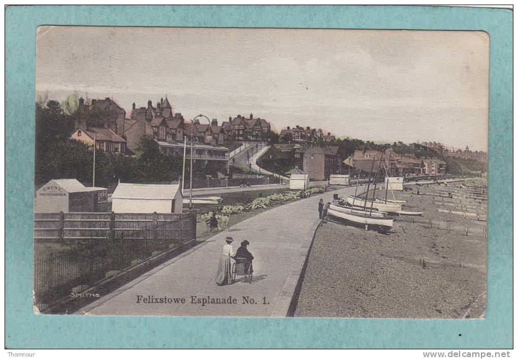 FELIXSTOWE  ESPLANADE  No. 1.  -  1909  - CARTE ANIMEE  - - Autres & Non Classés