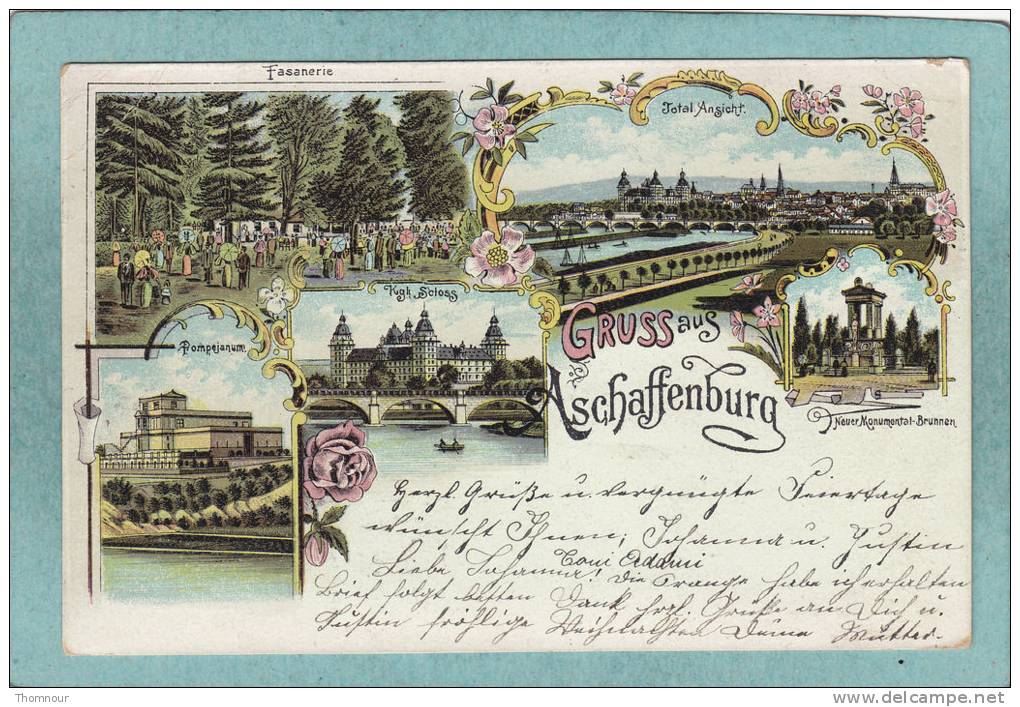 GRUSS  AUS  ASCHAFFENBURG  -  5 VUES -  1904  - BELLE CARTE PRECURSEUR - - Aschaffenburg