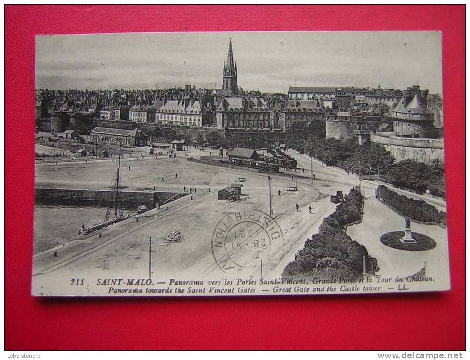 CPA -35-SAINT-MALO PANORAMA VERS LES PORTES SAINT-VINCENT,GRANDE PORTE ET LA TOUR DU CHATEAU- VOYAGEE-1921 - Saint Malo