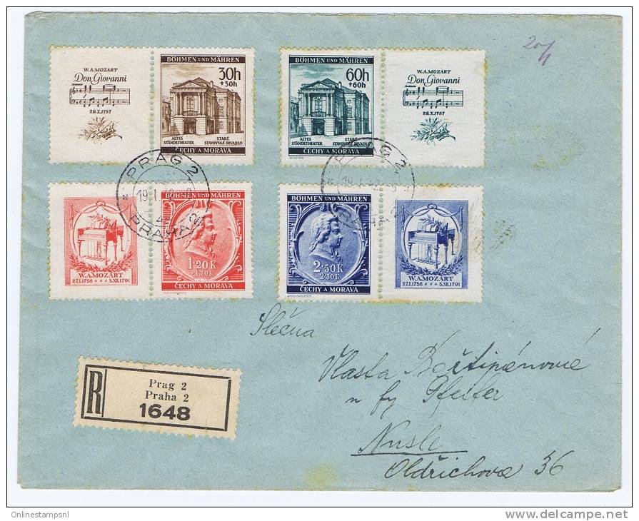 Böhmen + Mähren: Registered Cover 1942, Prag -&gt; Nusle - Storia Postale