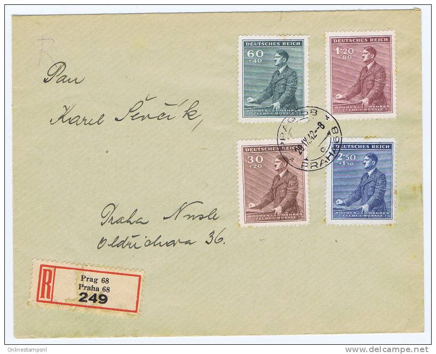 Böhmen + Mähren: Registered Cover 1943, Prag -&gt; Nusle - Storia Postale