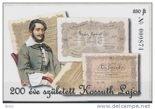 2002. Lajos Kossuth - Commemorative Sheet :) - Commemorative Sheets