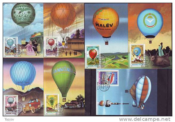 HUNGARY - MAGYARORSAG - 200 Y BALLOONS + ZEPPELINS - MAX. CARD - 1983 - Zeppelins