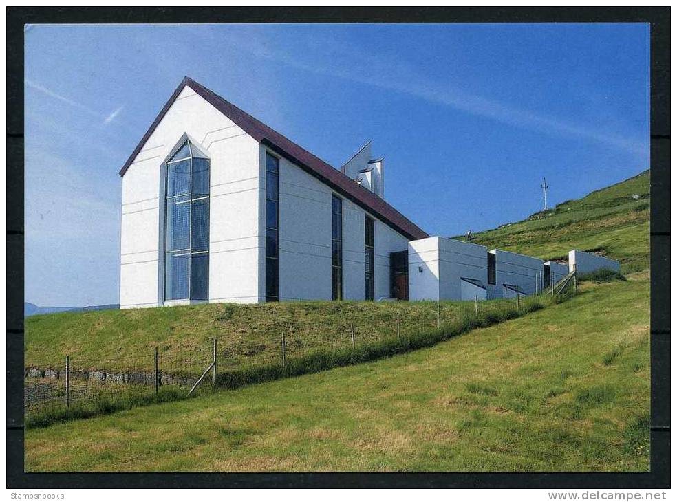 Faroes Post Office Postcard - Gotu Church - Faroe Islands