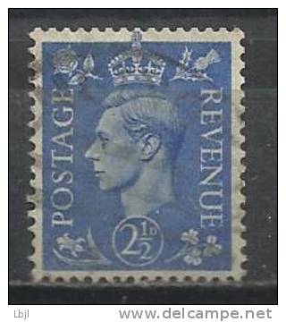 GRANDE BRETAGNE , 2 1/2 P , George VI , 1937 - 1947 , Variétée : Filigrane K Renversé , N° Y&T 213 B - Errors, Freaks & Oddities (EFOs