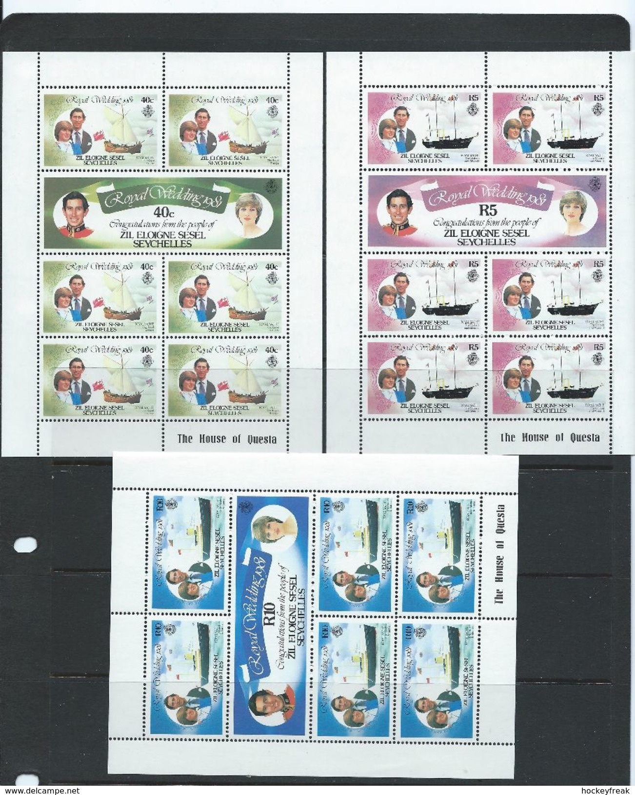 Zil Elwannyen Sesel 1981-1983 - Royal Wedding - Booklet Panes, Sheets & Surcharges MNH Cat £18 - See Scans - Seychellen (1976-...)