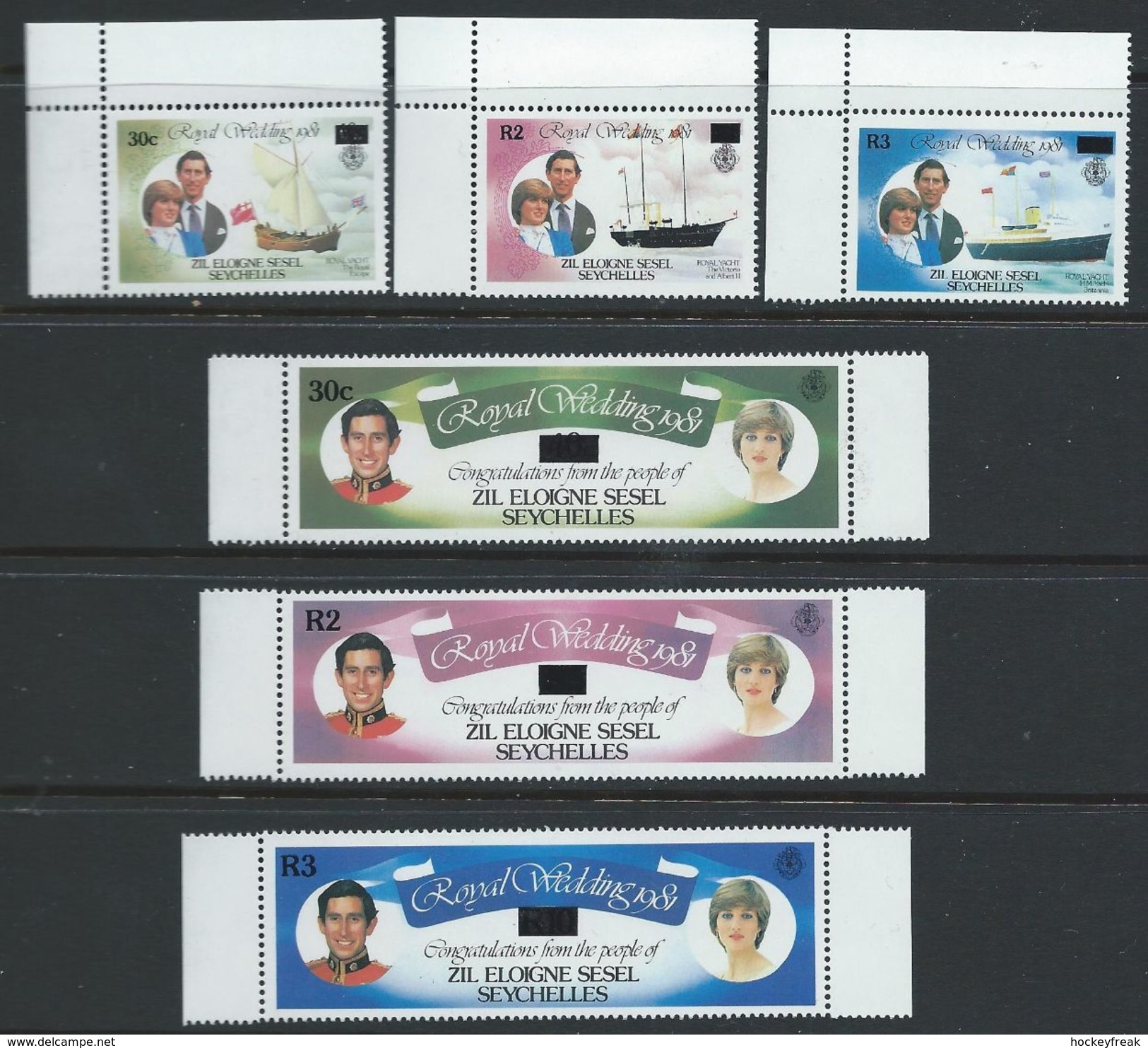 Zil Elwannyen Sesel 1981-1983 - Royal Wedding - Booklet Panes, Sheets & Surcharges MNH Cat £18 - See Scans - Seychellen (1976-...)