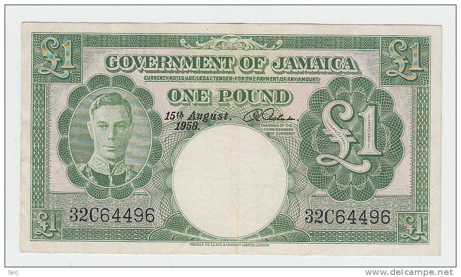 Jamaica 1 Pound 1958 AXF P 41b  41 B - Jamaica