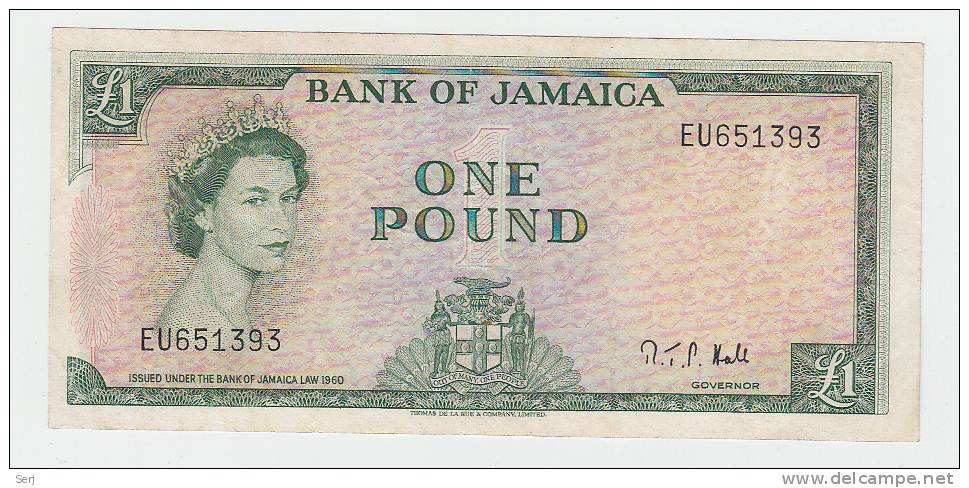 Jamaica 1 Pound 1960 (1964) VF++  P 51Cd  51C D - Jamaique