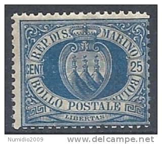 1894-99 SAN MARINO STEMMA 25 CENT MNH ** - RR10211 - Neufs