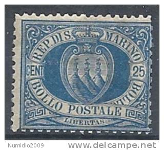 1894-99 SAN MARINO STEMMA 25 CENT MNH ** - RR10211-2 - Neufs