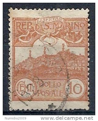 1921-23 SAN MARINO USATO STEMMA 10 CENT - RR10215 - Used Stamps