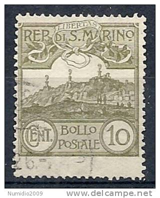 1925 SAN MARINO VEDUTA 10 CENT MH * - RR10218 - Oblitérés